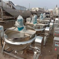 二手全自动可倾斜加层锅 400L电加热带搅拌 不锈钢蒸汽加热 盛源