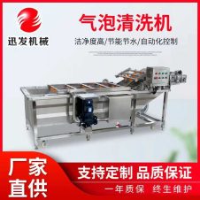 生产全自动蔬菜清洗厂 多功能气泡清洗机 菠菜清洗线